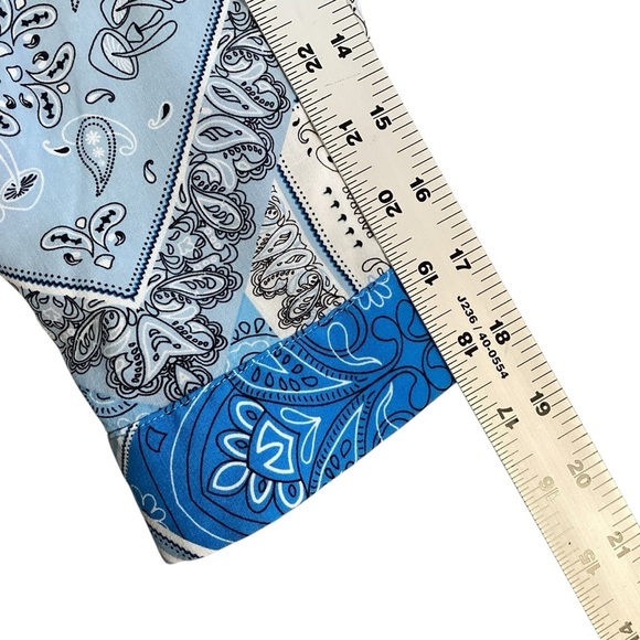 DeFacto Viscose Bandana Mushroom Print Lightweight Button Down Blouse, XSmall - Picture 7 of 12